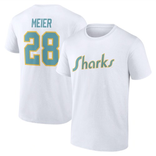 Men's San Jose Sharks #28 Timo Meier White T-Shirt